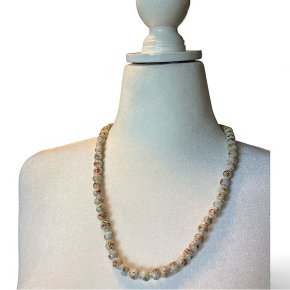 Vtg Handmade Multicolor Art Glass Bead Necklace 22” Bohemian Boho Coastal 70s - Picture 4 of 5